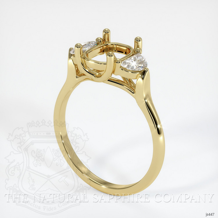 18K Yellow Gold Three Stone Ring Setting