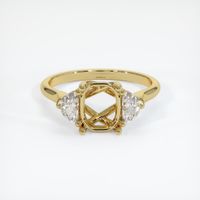 18K Yellow Gold Three Stone Ring Setting Image