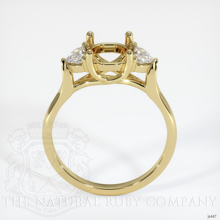 18K Yellow Gold Three Stone Ring Setting