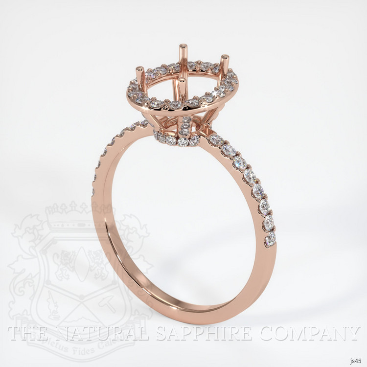 14K Rose Gold Pave Ring Setting