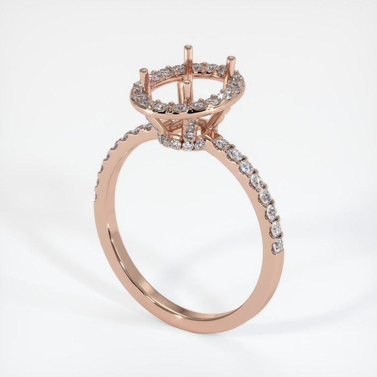 14K Rose Gold Pave Ring Setting