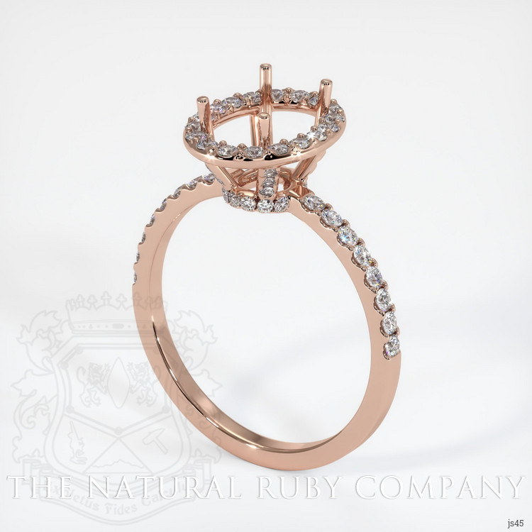 14K Rose Gold Pave Ring Setting