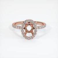 14K Rose Gold Pave Ring Setting Image