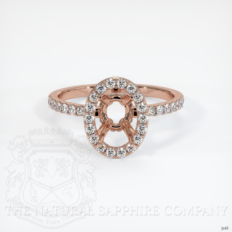14K Rose Gold Pave Ring Setting