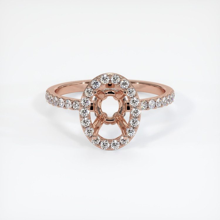 14K Rose Gold Pave Ring Setting
