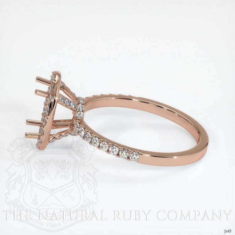 14K Rose Gold Pave Ring Setting