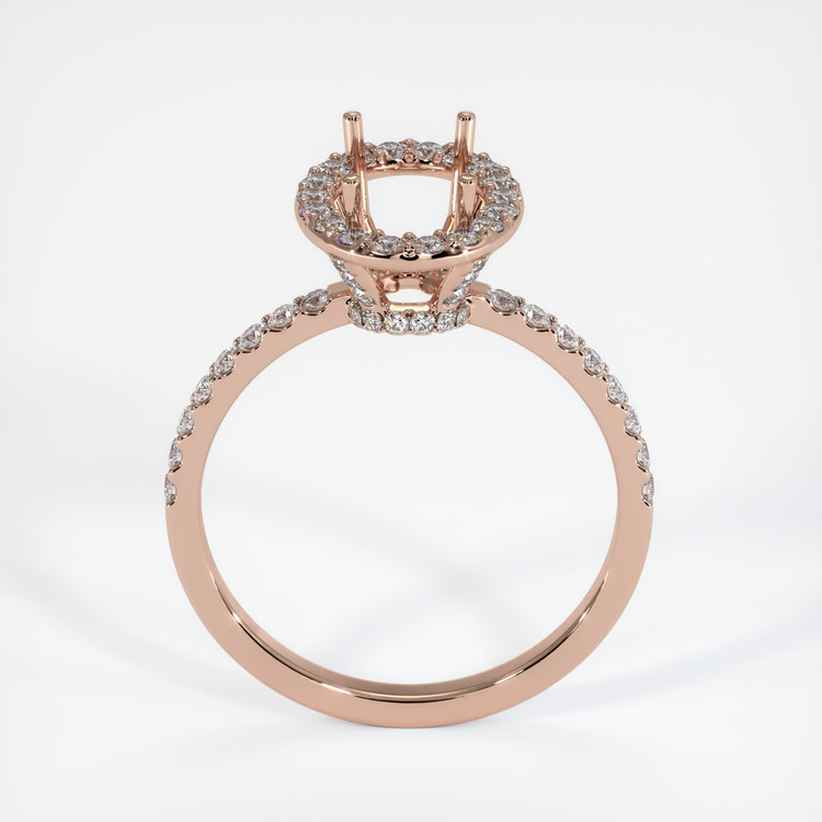 14K Rose Gold Pave Ring Setting