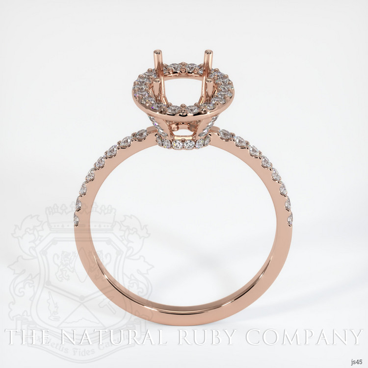 14K Rose Gold Pave Ring Setting