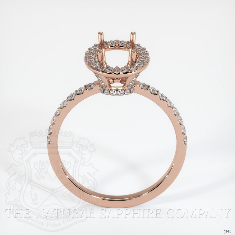 14K Rose Gold Pave Ring Setting