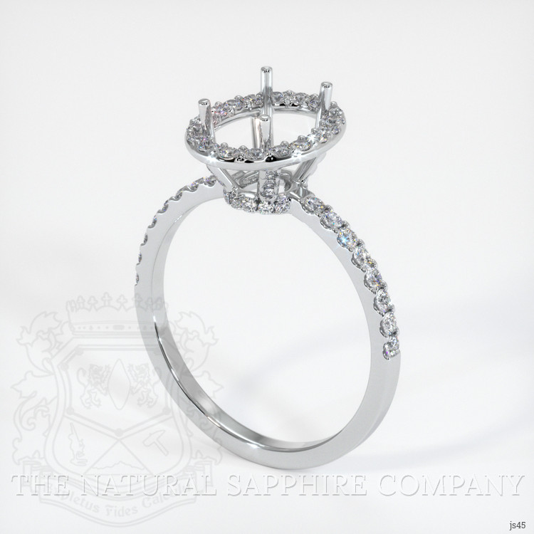 10K White Gold Pave Ring Setting