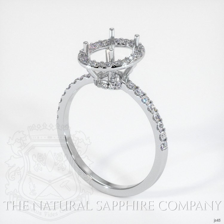 14K White Gold Pave Ring Setting