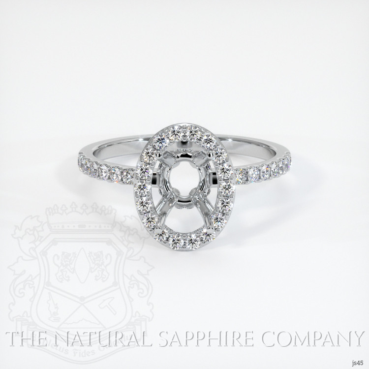 14K White Gold Pave Ring Setting