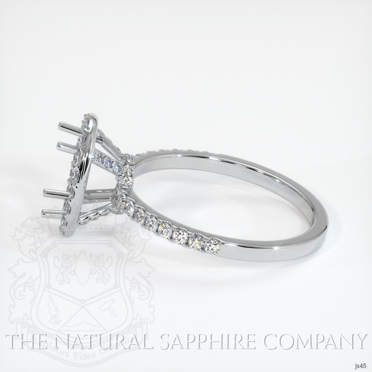 14K White Gold Pave Ring Setting