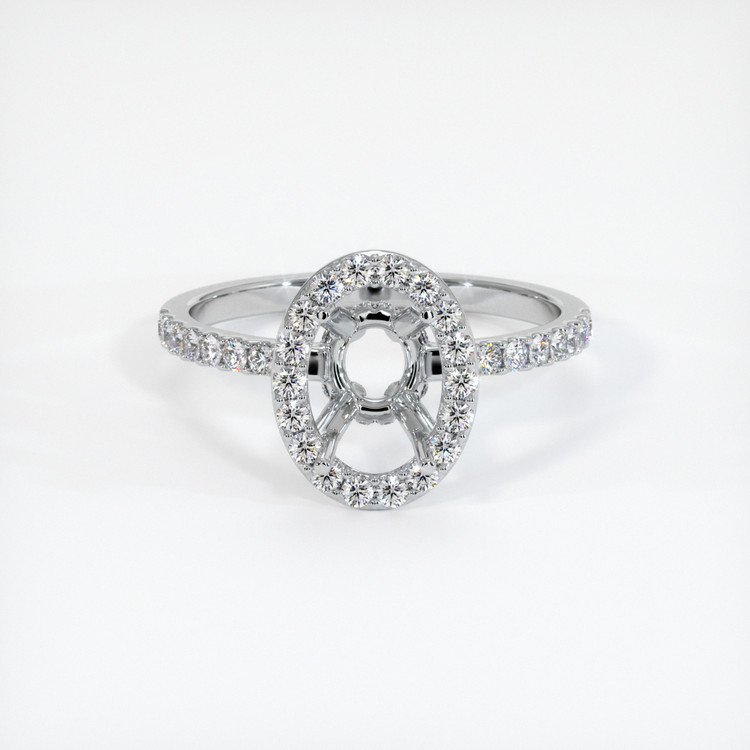 18K White Gold Pave Ring Setting