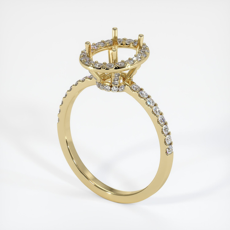 14K Yellow Gold Pave Ring Setting