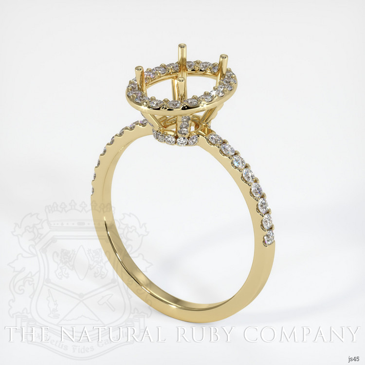 14K Yellow Gold Pave Ring Setting