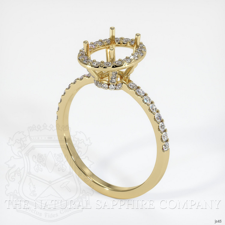 14K Yellow Gold Pave Ring Setting