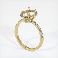 Pave Emerald Ring 8.76 Ct., 18K Yellow Gold Combination Setting