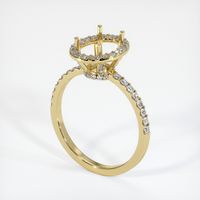 Pave Emerald Ring 1.07 Ct., 18K Yellow Gold Combination Setting