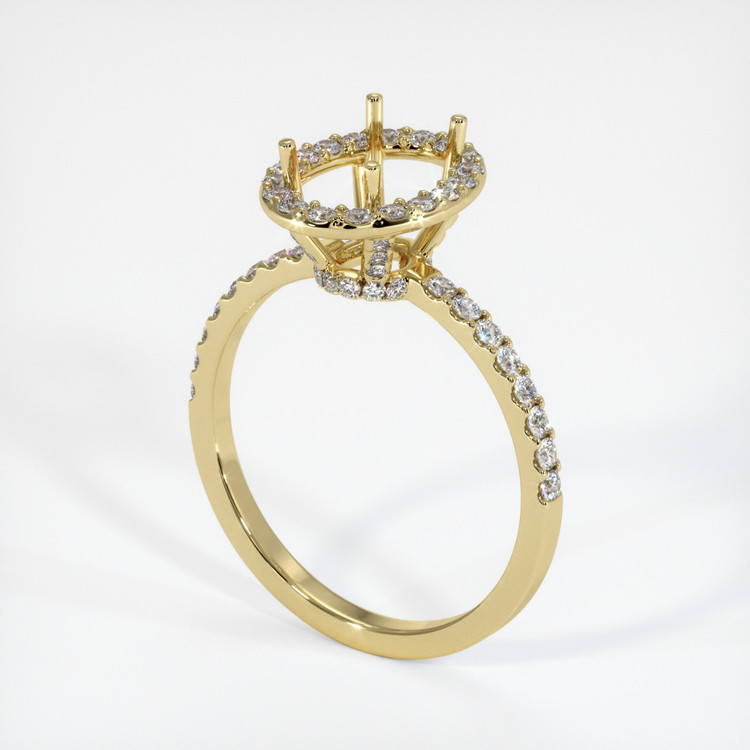 18K Yellow Gold Pave Ring Setting