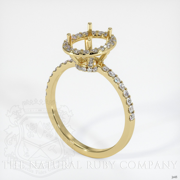 18K Yellow Gold Pave Ring Setting
