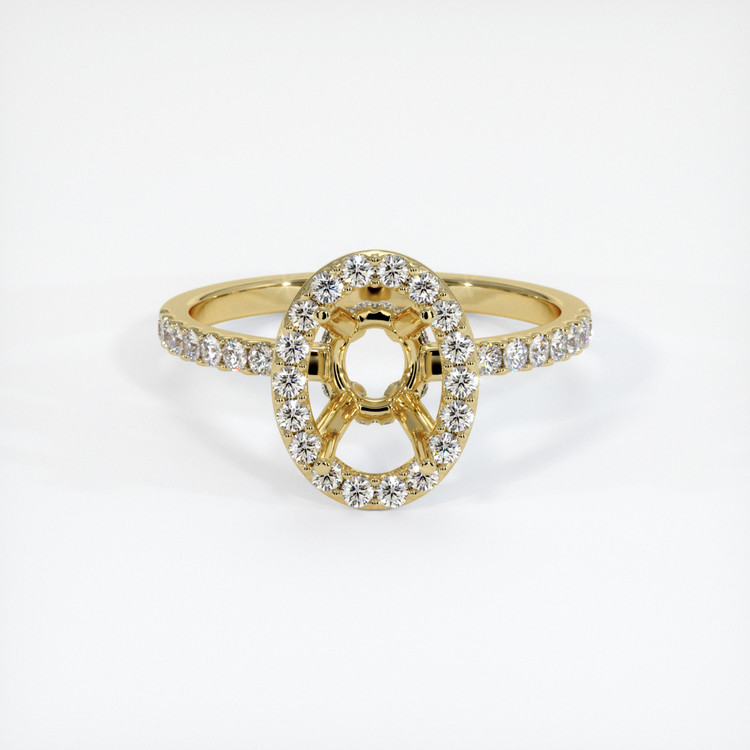 18K Yellow Gold Pave Ring Setting