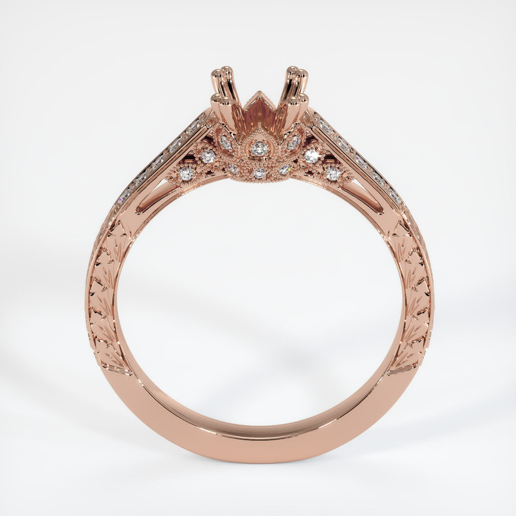 14K Rose Gold Antique Style Ring Setting