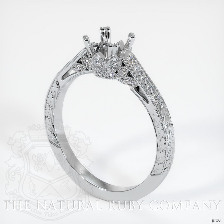 14K White Gold Antique Style Ring Setting