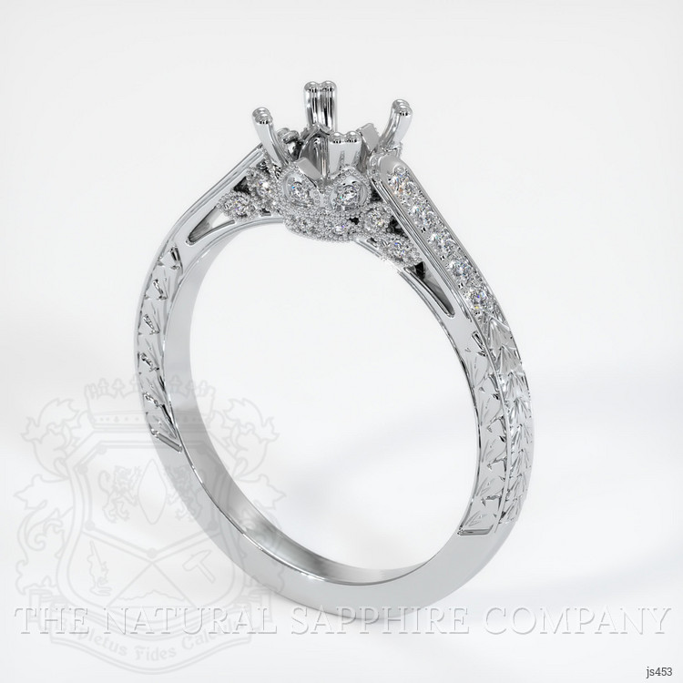14K White Gold Antique Style Ring Setting