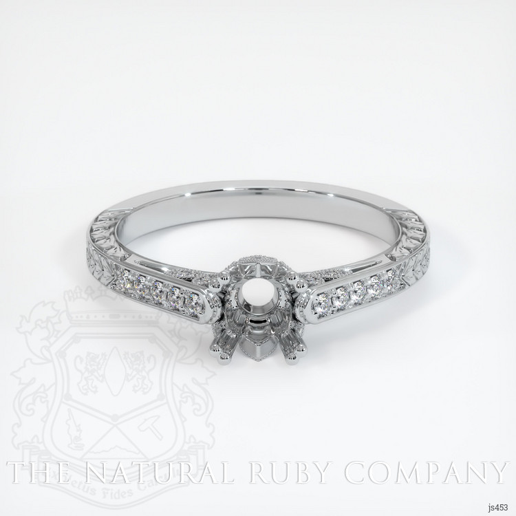 14K White Gold Antique Style Ring Setting