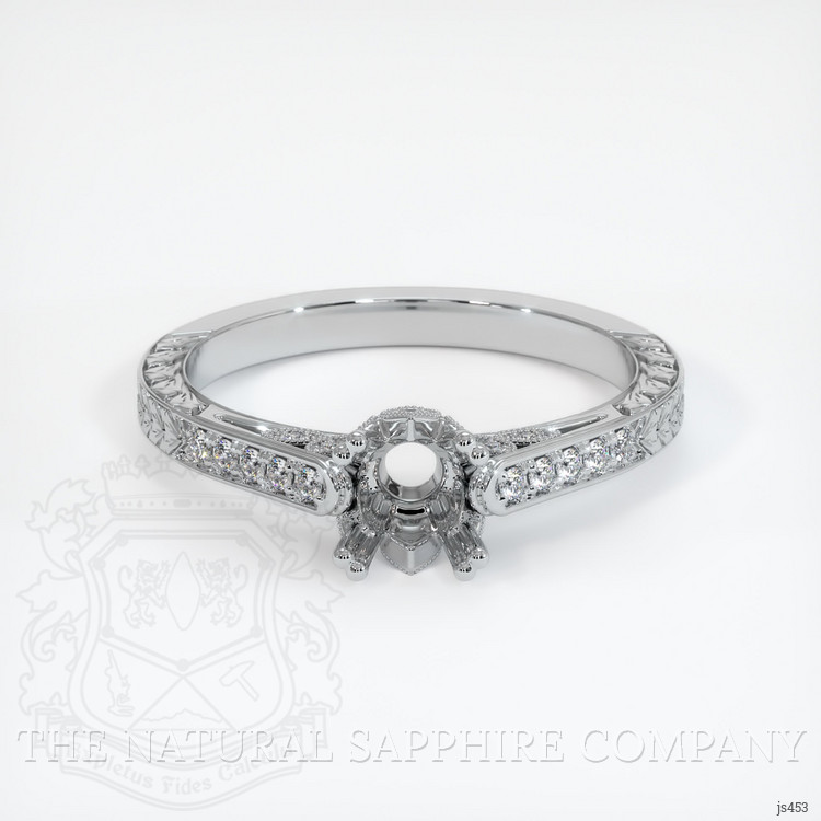14K White Gold Antique Style Ring Setting
