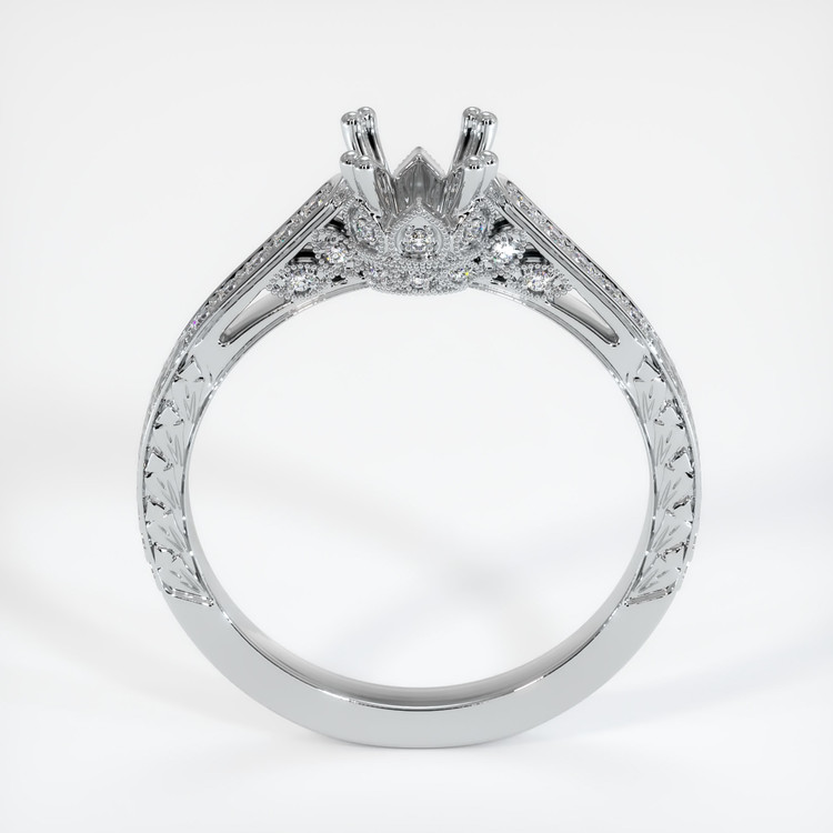 14K White Gold Antique Style Ring Setting