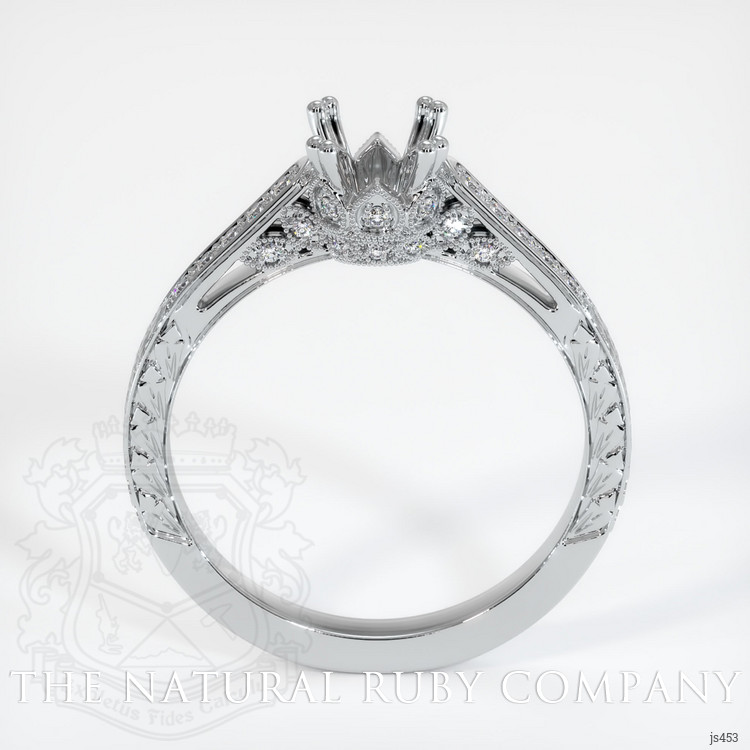 14K White Gold Antique Style Ring Setting