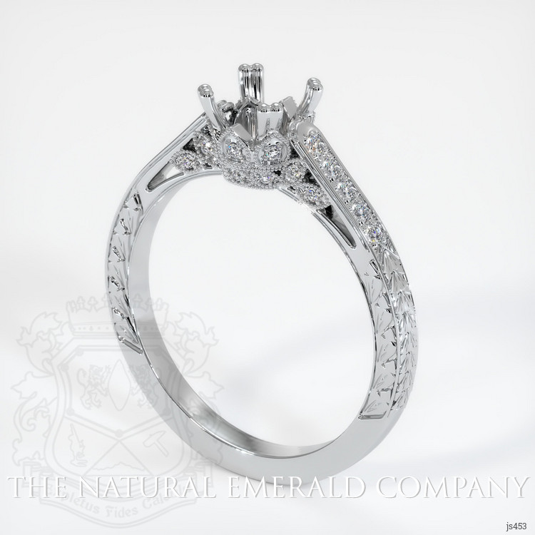 18K White Gold Antique Style Ring Setting
