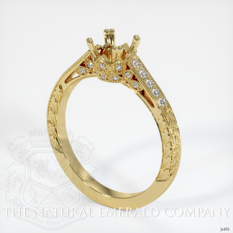 18K Yellow Gold Antique Style Ring Setting