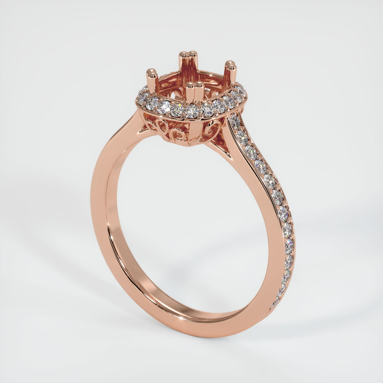 14K Rose Gold Antique Style Ring Setting