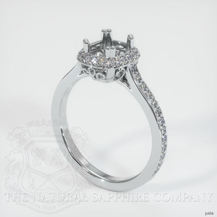 10K White Gold Antique Style Ring Setting