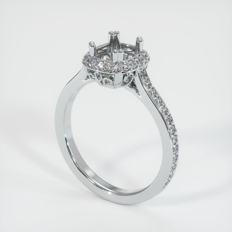 14K White Gold Antique Style Ring Setting