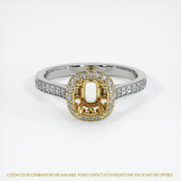18K Yellow & White Antique Style Ring Setting Image