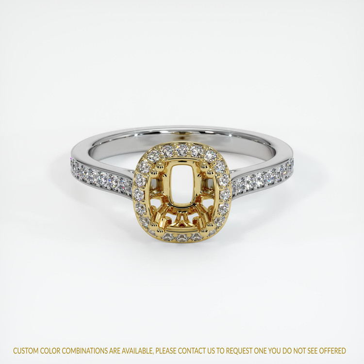 18K Yellow & White Antique Style Ring Setting