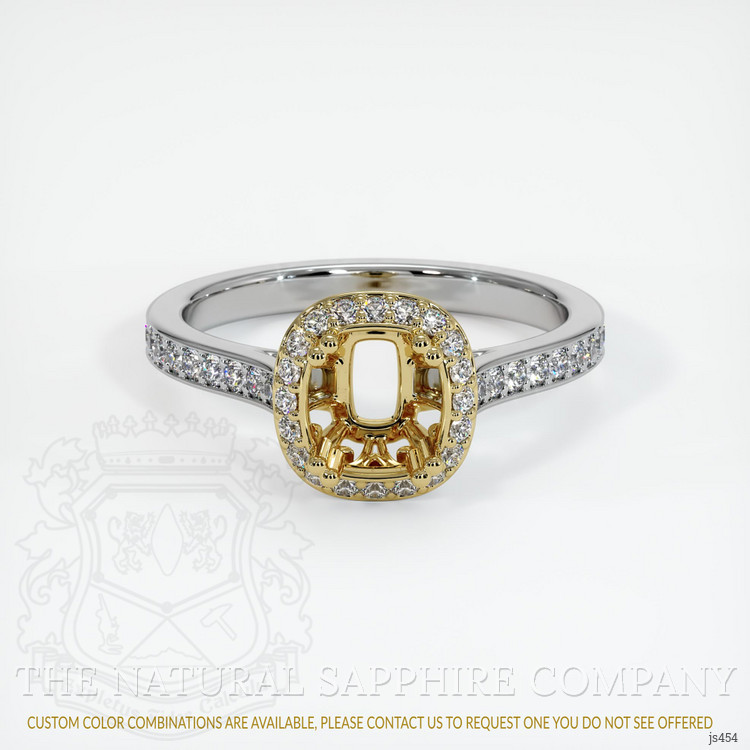 18K Yellow & White Antique Style Ring Setting