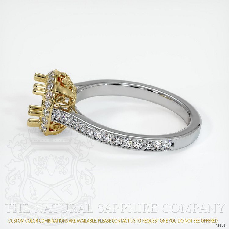 18K Yellow & White Antique Style Ring Setting