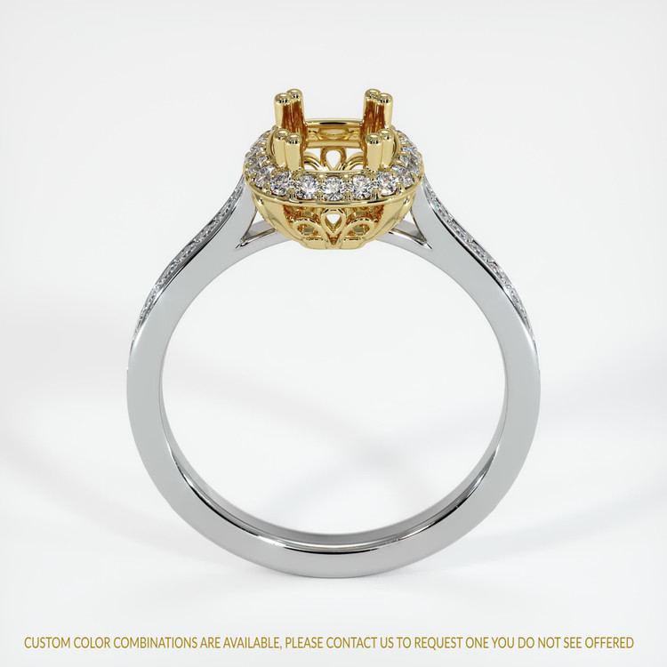 18K Yellow & White Antique Style Ring Setting