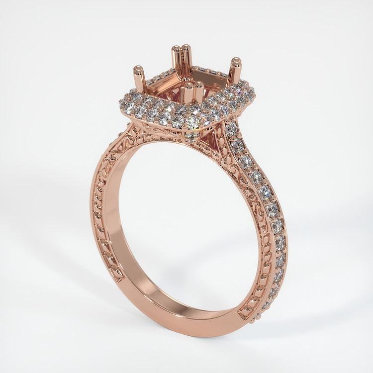 14K Rose Gold Antique Style Ring Setting