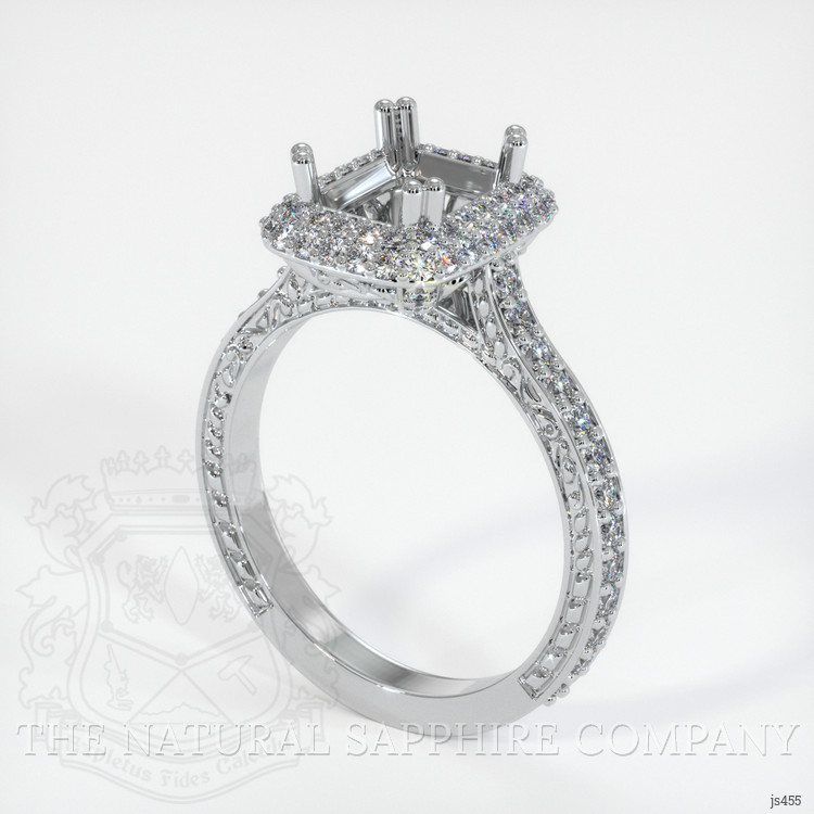 10K White Gold Antique Style Ring Setting