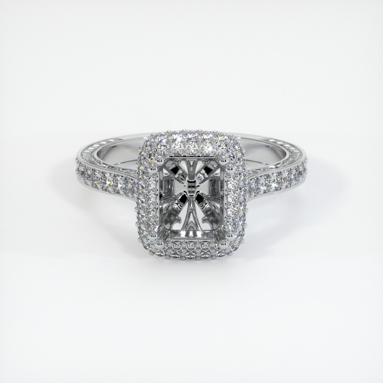 14K White Gold Antique Style Ring Setting