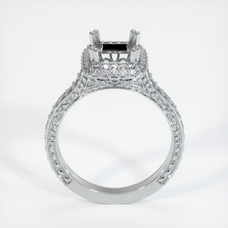 14K White Gold Antique Style Ring Setting