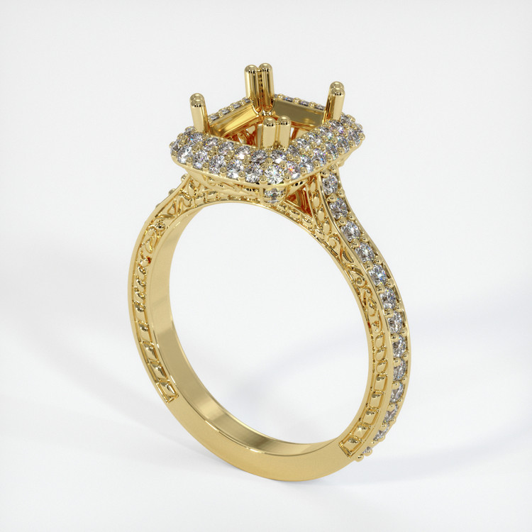 18K Yellow Gold Antique Style Ring Setting