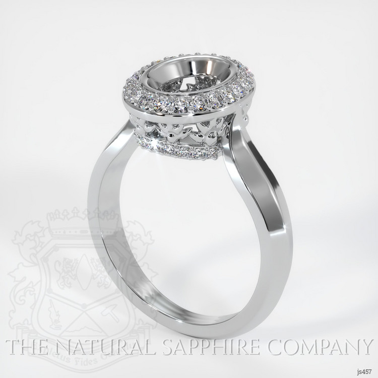 14K White Gold Antique Style Ring Setting