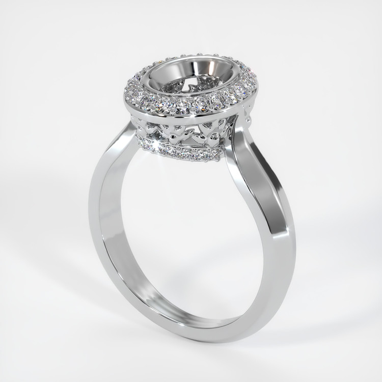 14K White Gold Antique Style Ring Setting